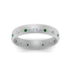 Load image into Gallery viewer, flush-set-diamond-wedding-band-with-emerald-in-14K-white-gold-FDM122266BGEMGRANGLE5-NL-WG.jpg