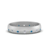 Load image into Gallery viewer, flush-set-diamond-wedding-band-with-ice-blue-topaz-in-14K-white-gold-FDM122266BGICBLTO-NL-WG.jpg