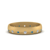 Load image into Gallery viewer, flush-set-diamond-wedding-band-with-ice-blue-topaz-in-14K-yellow-gold-FDM122266BGICBLTO-NL-YG.jpg