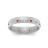 Load image into Gallery viewer, flush-set-diamond-wedding-band-with-orange-sapphire-in-14K-white-gold-FDM122266BGSAORANGLE5-NL-WG.jpg