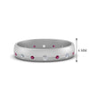 Load image into Gallery viewer, flush-set-diamond-wedding-band-with-pink-sapphire-in-14K-white-gold-FDM122266BGSADRPI-NL-WG-HW.jpg