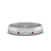 Load image into Gallery viewer, flush-set-diamond-wedding-band-with-pink-sapphire-in-14K-white-gold-FDM122266BGSADRPI-NL-WG.jpg