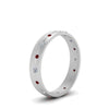 Load image into Gallery viewer, flush-set-diamond-wedding-band-with-ruby-in-14K-white-gold-FDM122266BGRUDRANGLE2-NL-WG.jpg