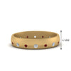 Load image into Gallery viewer, flush-set-diamond-wedding-band-with-ruby-in-14K-yellow-gold-FDM122266BGRUDR-NL-YG-HW.jpg