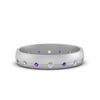Load image into Gallery viewer, flush-set-diamond-wedding-band-with-violac-topaz-in-14K-white-gold-FDM122266BGVITO-NL-WG.jpg