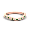 Load image into Gallery viewer, flush-set-emerald-curved-wedding-band-in-rose-gold-fdens2255bgemgrsleep-nl-rg-ws4.jpg?v=1776142549