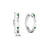 Load image into Gallery viewer, flush-set-round-diamond-hoop-earrring-with-emerald-in-white-gold-FDEAR10976GEMGRANGLE1-NL-WG