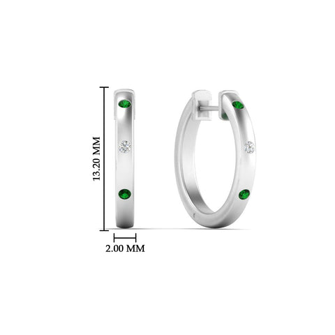 flush-set-round-diamond-hoop-earrring-with-emerald-in-white-gold-FDEAR10976GEMGRANGLE1-NL-WG