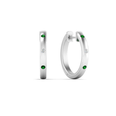 flush-set-round-diamond-hoop-earrring-with-emerald-in-white-gold-FDEAR10976GEMGRANGLE1-NL-WG