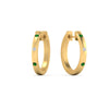 Load image into Gallery viewer, flush-set-round-diamond-hoop-earrring-with-emerald-in-yellow-gold-FDEAR10976GEMGRANGLE1-NL-YG
