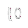 Load image into Gallery viewer, flush-set-round-diamond-hoop-earrring-with-pink-sapphire-in-white-gold-FDEAR10976GSADRPIANGLE1-NL-WG