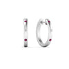 Load image into Gallery viewer, flush-set-round-diamond-hoop-earrring-with-pink-sapphire-in-white-gold-FDEAR10976GSADRPIANGLE1-NL-WG
