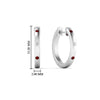 Load image into Gallery viewer, flush-set-round-diamond-hoop-earrring-with-ruby-in-white-gold-FDEAR10976GRUDRANGLE1-NL-WG