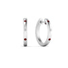 Load image into Gallery viewer, flush-set-round-diamond-hoop-earrring-with-ruby-in-white-gold-FDEAR10976GRUDRANGLE1-NL-WG