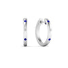 Load image into Gallery viewer, flush-set-round-diamond-hoop-earrring-with-sapphire-in-white-gold-FDEAR10976GSABLANGLE1-NL-WG