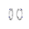 Load image into Gallery viewer, flush-set-round-diamond-hoop-earrring-with-sapphire-in-white-gold-FDEAR10976GSABLANGLE1-NL-WG