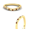 Load image into Gallery viewer, flush-set-ruby-curved-wedding-band-in-yellow-gold-fdens2255bgrudrangle3-nl-yg-ws4.jpg?v=1776142549