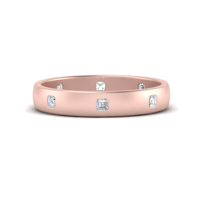Asscher Flush Set Spaced Diamond Eternity Band