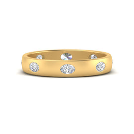 Simple Oval Bezel Spaced Eternity Band