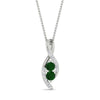 Load image into Gallery viewer, forever-us-emerald-two-stone-infinity-diamond-pendant-in-FDPD11484GEMGRANGLE1-NL-WG