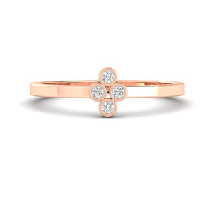 Four Diamond Thin Band Ring