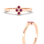 Load image into Gallery viewer, four-pink-sapphire-thin-band-promise-ring-in-rose-gold-FD11168RGSADRPIANGLE3-NL-RG.jpg
