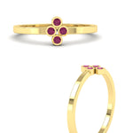Load image into Gallery viewer, four-pink-sapphire-thin-band-promise-ring-in-yellow-gold-FD11168RGSADRPIANGLE3-NL-YG.jpg
