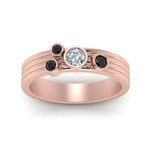 Load image into Gallery viewer, four-stone-asymmetrical-band-with-black-diamond-in-rose-gold-FD9098BGBLACK-NL-RG
