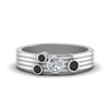 Load image into Gallery viewer, four-stone-asymmetrical-band-with-black-diamond-in-white-gold-FD9098BGBLACK-NL-WG