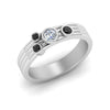 Load image into Gallery viewer, four-stone-asymmetrical-band-with-black-diamond-in-white-gold-FD9098BGBLACK-NL-WG