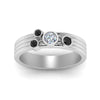 Load image into Gallery viewer, four-stone-asymmetrical-band-with-black-diamond-in-white-gold-FD9098BGBLACK-NL-WG
