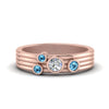 Load image into Gallery viewer, four-stone-diamond-asymmetrical-band-with-blue-topaz-in-rose-gold-FD9098BGICBLTO-NL-RG
