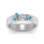 Load image into Gallery viewer, four-stone-diamond-asymmetrical-band-with-blue-topaz-in-white-gold-FD9098BGICBLTO-NL-WG
