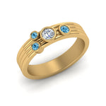 Load image into Gallery viewer, four-stone-diamond-asymmetrical-band-with-blue-topaz-in-yellow-gold-FD9098BGICBLTO-NL-YG
