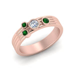 Load image into Gallery viewer, four-stone-diamond-asymmetrical-band-with-emerald-in-rose-gold-FD9098BGEMGR-NL-RG

