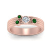 Load image into Gallery viewer, four-stone-diamond-asymmetrical-band-with-emerald-in-rose-gold-FD9098BGEMGR-NL-RG
