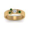 Load image into Gallery viewer, four-stone-diamond-asymmetrical-band-with-emerald-in-yellow-gold-FD9098BGEMGR-NL-YG