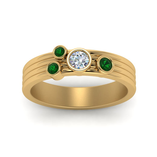 four-stone-diamond-asymmetrical-band-with-emerald-in-yellow-gold-FD9098BGEMGR-NL-YG