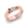 Load image into Gallery viewer, four-stone-diamond-asymmetrical-band-with-orange-sapphire-in-rose-gold-FD9098BGSAOR-NL-RG
