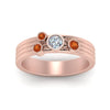 Load image into Gallery viewer, four-stone-diamond-asymmetrical-band-with-orange-sapphire-in-rose-gold-FD9098BGSAOR-NL-RG