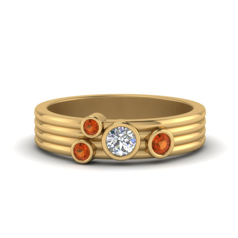 four-stone-diamond-asymmetrical-band-with-orange-sapphire-in-yellow-gold-FD9098BGSAOR-NL-YG