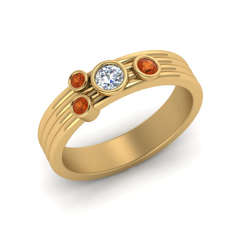 four-stone-diamond-asymmetrical-band-with-orange-sapphire-in-yellow-gold-FD9098BGSAOR-NL-YG