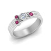 Load image into Gallery viewer, four-stone-diamond-asymmetrical-band-with-pink-sapphire-in-white-gold-FD9098BGSADRPI-NL-WG