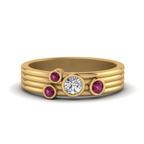 four-stone-diamond-asymmetrical-band-with-pink-sapphire-in-yellow-gold-FD9098BGSADRPI-NL-YG
