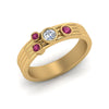 Load image into Gallery viewer, four-stone-diamond-asymmetrical-band-with-pink-sapphire-in-yellow-gold-FD9098BGSADRPI-NL-YG