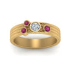 Load image into Gallery viewer, four-stone-diamond-asymmetrical-band-with-pink-sapphire-in-yellow-gold-FD9098BGSADRPI-NL-YG