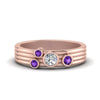 Load image into Gallery viewer, four-stone-diamond-asymmetrical-band-with-purple-topaz-in-rose-gold-FD9098BGVITO-NL-RG
