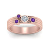 Load image into Gallery viewer, four-stone-diamond-asymmetrical-band-with-purple-topaz-in-rose-gold-FD9098BGVITO-NL-RG