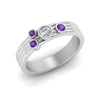 Load image into Gallery viewer, four-stone-diamond-asymmetrical-band-with-purple-topaz-in-white-gold-FD9098BGVITO-NL-WG