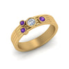 Load image into Gallery viewer, four-stone-diamond-asymmetrical-band-with-purple-topaz-in-yellow-gold-FD9098BGVITO-NL-YG
